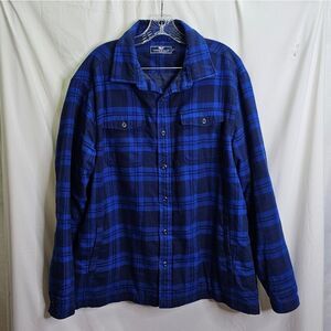 Vineyard Vines Blue Plaid Lined Flannel Jacket Size Large